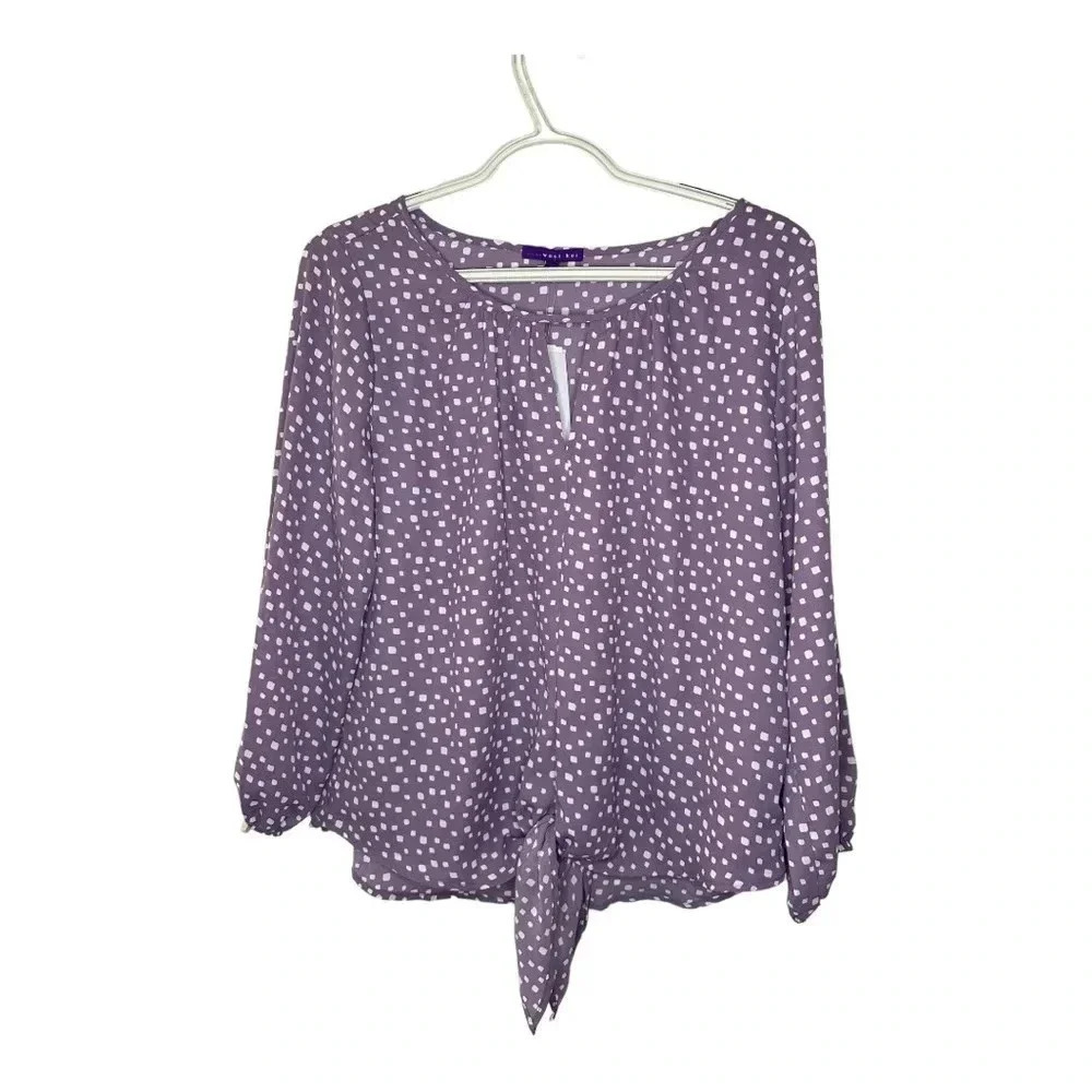 West Kei Stitch Fix Purple Tie Front Blouse // size Small NWT